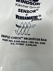 10 Genuine Windsor Sensor Versamatic Plus Triple-Check Microfilter Vacuum Bags