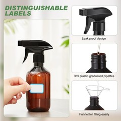 LOYIM 9 Pack 10oz/300ml Plastic Spray Bottle Bulk for Plant 10oz/300ml, Amber