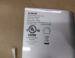 AIKE Air Wiper Compact Hand Dryer 110V 1400W Silver (with 2 Pin Plug)