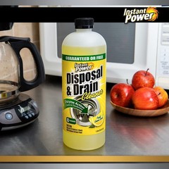 Instant Power Disposal and Drain Cleaner – Liquid Enzyme Clog Remover, Cle