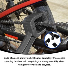 2-Piece Universal Bicycle or Motorcycle Chain Cleaning Bru Color: Black+orange