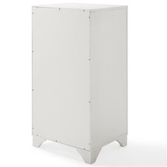 Crosley Furniture Tara Wood Laundry Hamper in Vintage White/Black