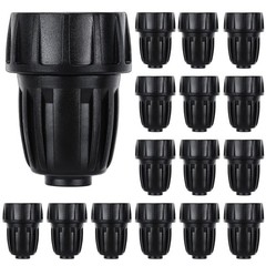 15 Pack 1/2 Inch Drip Irrigation Tubing Faucet Adapter, 3/4″ inch, Black