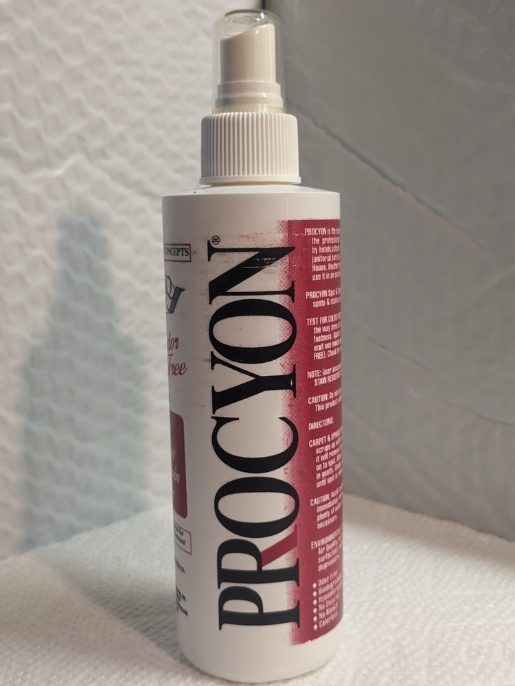 Procyon Carpet Upholstery Spot & Stain Remover 8oz Spray Bottle Soap & Odor Free