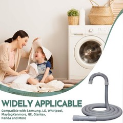 6ft Washing Machine Drain Hose,Corrugated Flexible Washer 6FT, Gray