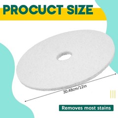 Durable 2-Pack 12″ White Maintenance Pads for Effortless Floor Cleaning