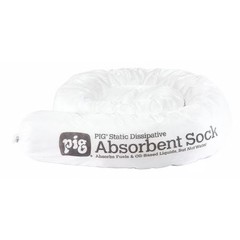 Pig Skm700 Sorbent Sock, 12 Gal, 3 In X 48 In, Oil, White, 12 Pk