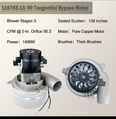 116765-13 116765-00 Central Vacuum Motor, 3-Stage High-Suction Low-Noise 5.7″…