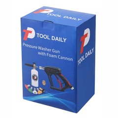 Tool Daily Short Pressure Washer Gun with Foam Cannon, 1/4 Black, Red, White