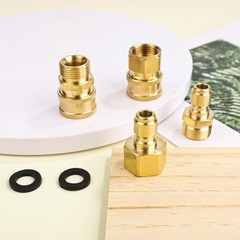 NQEUEPN 4pcs M22-14mm to 1/4in Pressure Washer Adapter Set, Power M, gold