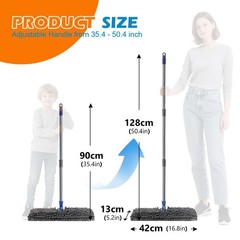 Masthome Dual Sided Flip Mop, Wet Dry Microfiber 16.8 x 5.2 inches, Blue