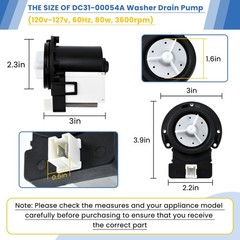 DC31-00054A Washer Drain Pump by AMI PARTS Replaces DC31-00016A Black