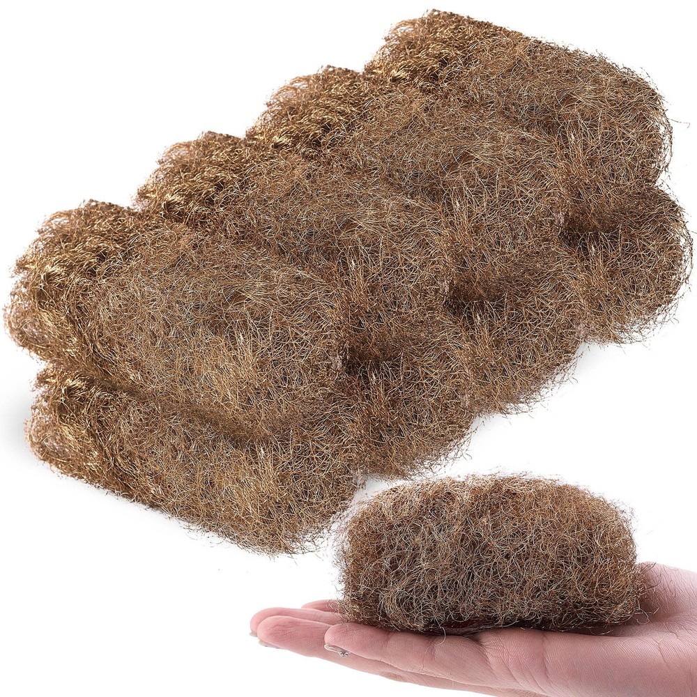 8 PCS Fine Grade Bronze Wool Pads 0.7 Ounce Hand Pad Reusable Polish Metal
