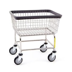 R & B Wire 100CEC/SINGLE Chrome Heavy Duty Wire Laundry Cart