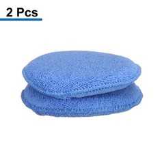 2pcs Microfiber Car Wash Sponge 6″x6″ Non-Scratch Foam Applicator Pads Blue