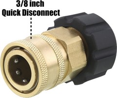 Pressure Washer Adapter 0.55 Inch Inner 1 Inch Outer Silver Brass Fitting