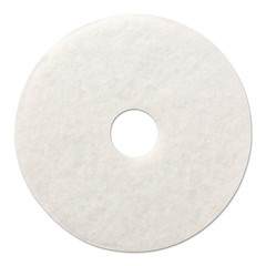 Polishing Floor Pads, 18″ Diameter, White, 5/Carton