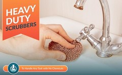 PI Heavy Duty Non Scratch Copper Scrubbers for Pots and Pans, Copper