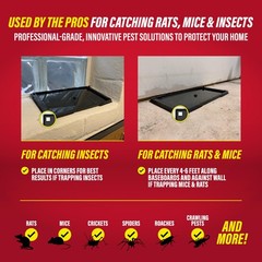 Catchmaster Rat & Mouse Glue Traps with Sticky Putty 2Pk, Large 2 Pack, B&W