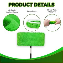 3 Pack Reusable Microfiber Mop Pads Compatible with Swiffer 3 (Green)
