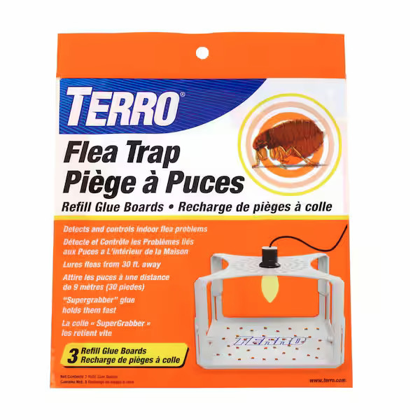 Terro Flea Trap Refill Glue Board ~ 3 Refills Total (T231) ~Buy Multiples & Save