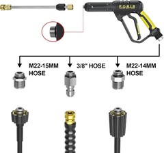 POHIR Pressure Washer Gun 3600 PSI with 3/8” Swivel 3600PSI Kit, Yellow
