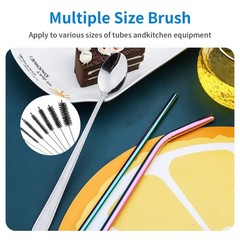 10 Pcs Flexible Drain Brush Straw Cleaner Black Tube Cleaning Brushes
