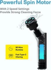 HOTO Cordless Electric Spin Scrubber, IPX7 Full Body Waterproof Grey Black