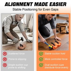 Floor Gap Fixer Tool with Dual Vacuum Suction Cups,Tool to Fix Orange