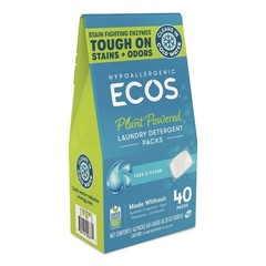 ECOS 963706EA Laundry Detergent Packs – Free and Clear (40/Pack) New
