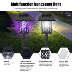 2 Pcs Mosquito Killer Solar Mosquito Killer Lamp Mosquito Killer Lamp 2 in 1