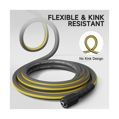 Flexible Pressure Washer Hose 100FT, 1/4” Kink Resistant 3600 … FAST USA SHIP