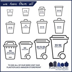 Plasticplace 32-33 Gallon Trash Bags 0.7 Mil White Garbage Can Liners 33 X 39