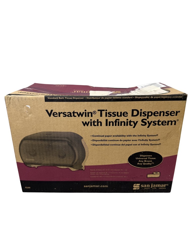 San Jamar R3600TBK Versatwin Standard Bath Tissue Dispenser Infinity Black Pearl