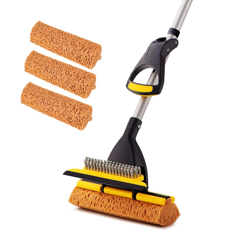 Yocada Sponge Mop Home Commercial Use Tile Floor Size One, Yellow and Grey