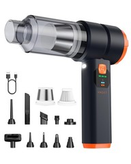 Portable Cordless Car Vacuum, 4-in-1 Handheld Vacuum with Orange