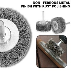 Steel Material Wire Brush Wheel Drill Attachment for Polishing Woodwork 2Pcs