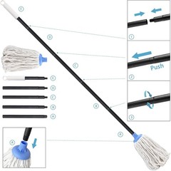 Indoor Mop for Floor Cleaning – Cotton Mops for Floor Cleaning, Regular Mop for