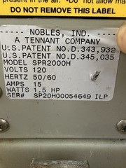 Nobles SpeedShine 2000 Walk-Behind Burnisher SPR2000H 120V 1.5HP Disc