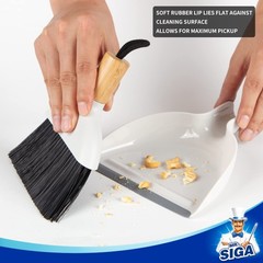 MR.SIGA Mini Dustpan and Brush Set, Portable Cleaning 7.1*6.2*1.7 in, White