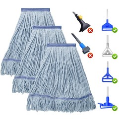 KeFanta 3 Pack Heavy Duty Commercial Mop Head Replacement,Looped End String C…