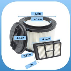 2 Pack VF408 HEPA Filter Replacement for Vacmaster 4 White, Black