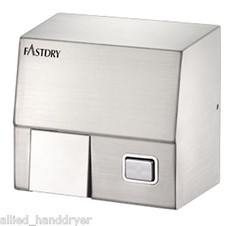 FastDry HK1800SS (110V/120V) PushButton Hand Dryer/Stainless Steel/Surface Mount