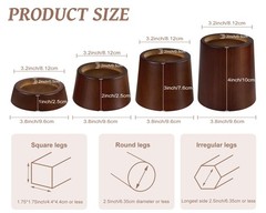 OneDream Wooden Furniture Risers Blocks – 1 inch Set of 4 1 Inches, Walnut