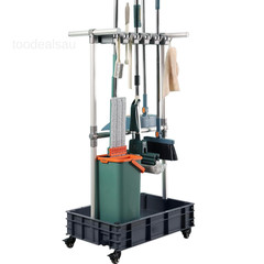 Broom mop Holder Cleaning Supplies Organizer Janitor carts on Wheels Housekeepin