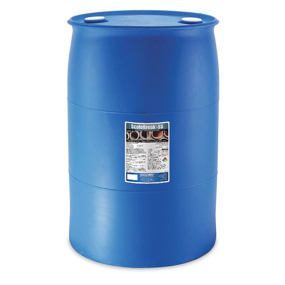 GOODWAY SCALEBRK-SS-55 Scale Remover,Clear,55 gal,Drum 490W79