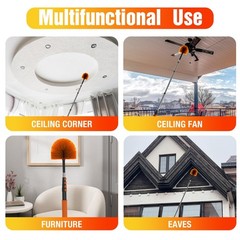 Laanpole 30Ft Cobweb Duster Extension Pole Spider Web Brush For Cleaning