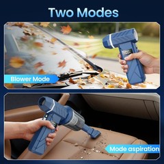 Dzaki Compressed Air Duster & Vacuum 2-in-1, 140000RPM Electric Navy