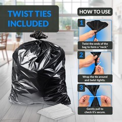 Reli. 55 Gallon Trash Heavy Duty 100 Ties Tough Leak-Proof Garbage For Large