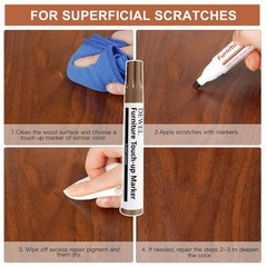 DEWEL Wood Furniture Repair Kit Repair, 12 Fillers+12 Markers+putty+wax